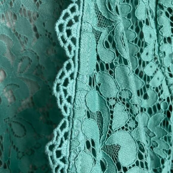 Isaac Mizrahi Live! Open Front 3/4 Sleeve Jasmine Green Tea Lace Kimono Sz L - Picture 8 of 8
